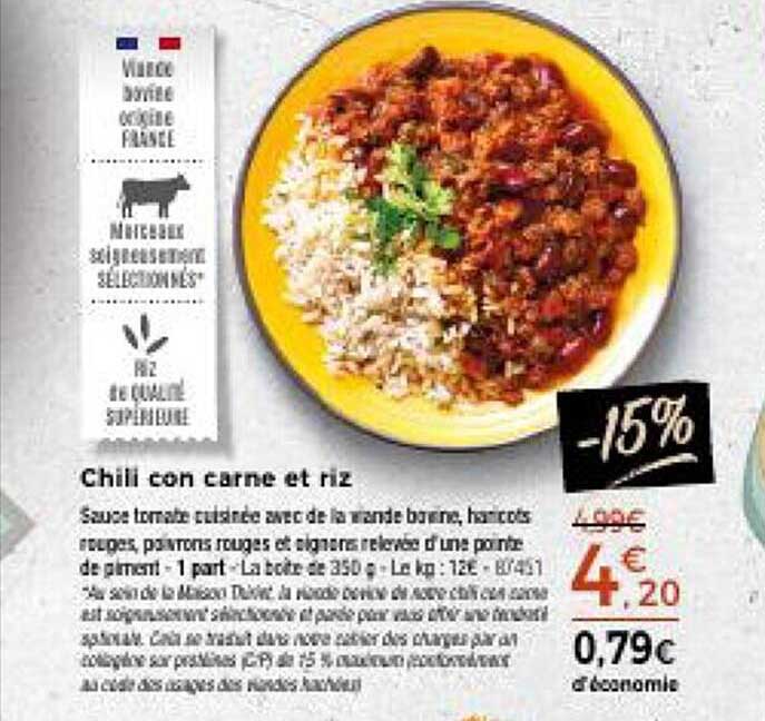 chili con carne et riz