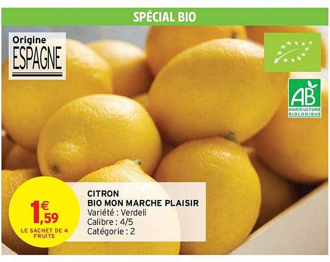 citron bio mon marché plaisir