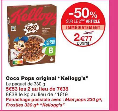 coco pops original "kellogg's"
