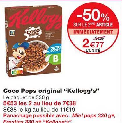 coco pops original "kellogg's"