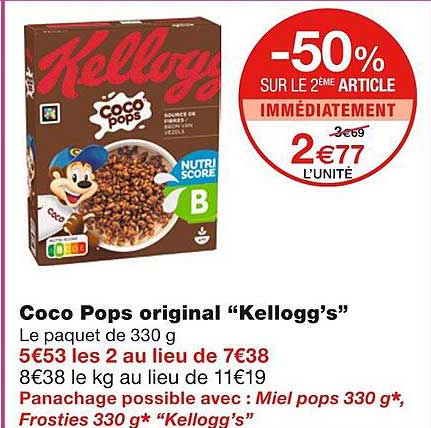coco pops original "kellogg's"
