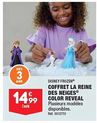 coffret la reine des neiges color reveal disney frozen