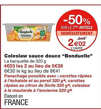 Coleslaw Sauce Douce "bonduelle"
