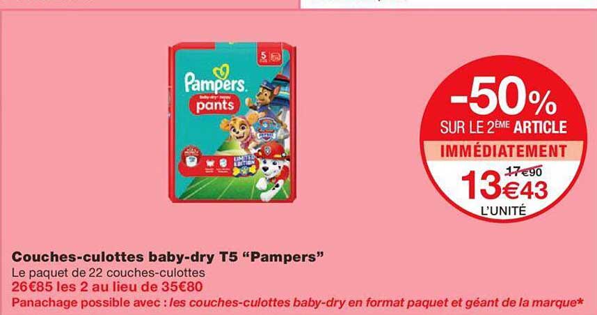 couches-culottes baby-dry t5 "pampers"