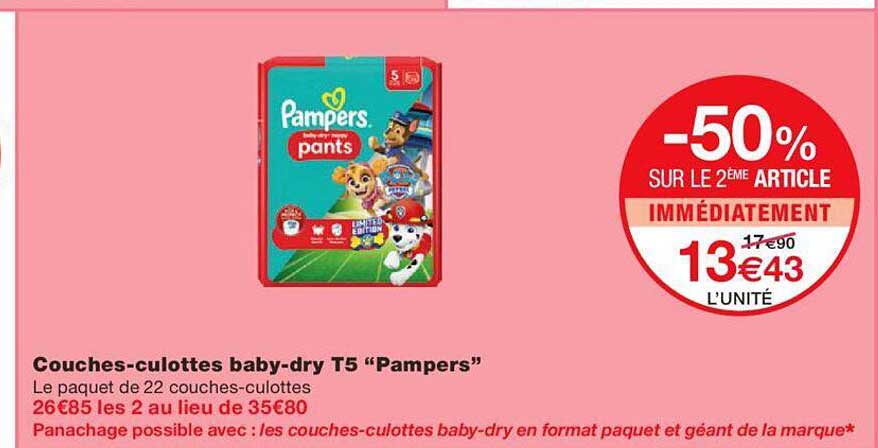 couches-culottes baby-dry t5 pampers