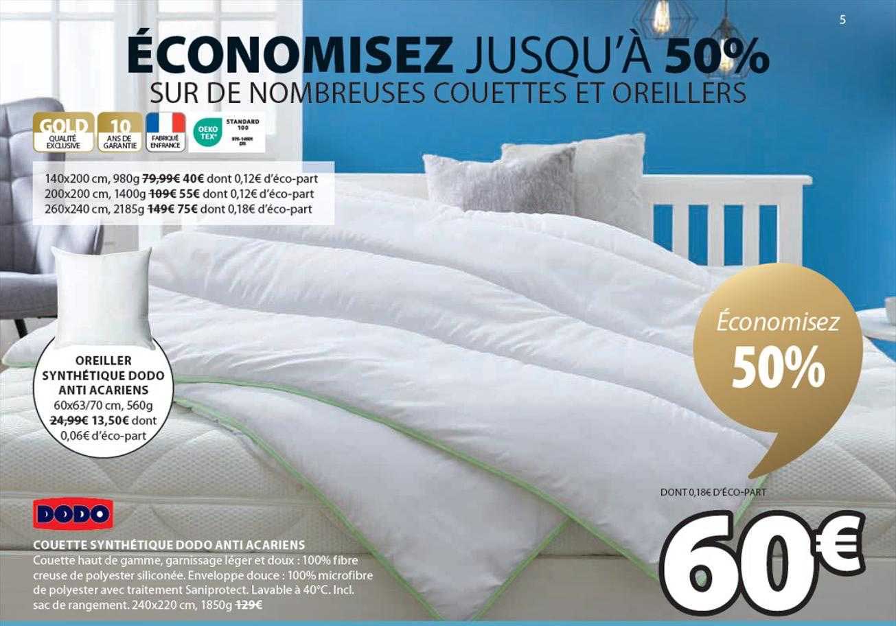 couette synthétique dodo anti acariens