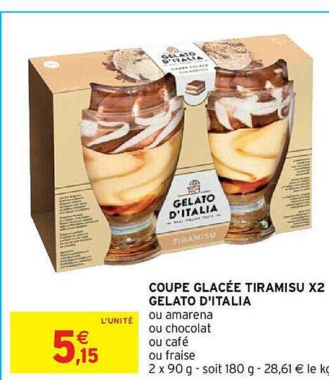 coupe glacée tiramisu x2 gelato d'italia