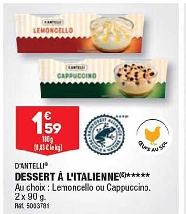 dessert à l'italienne d'antelli