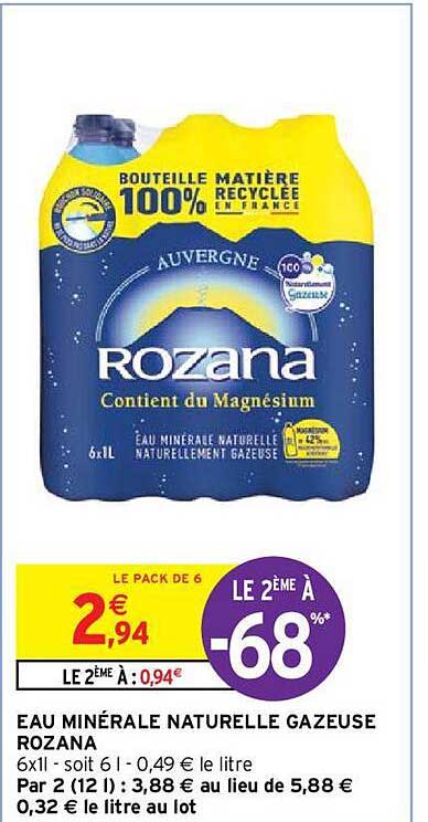 Eau Minérale Naturelle Gazeuse Rozana