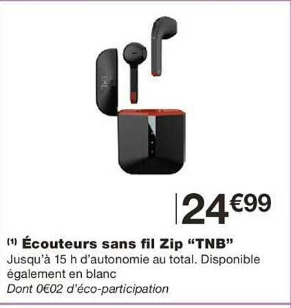 écouteurs Sans Fil Zip "tnb"