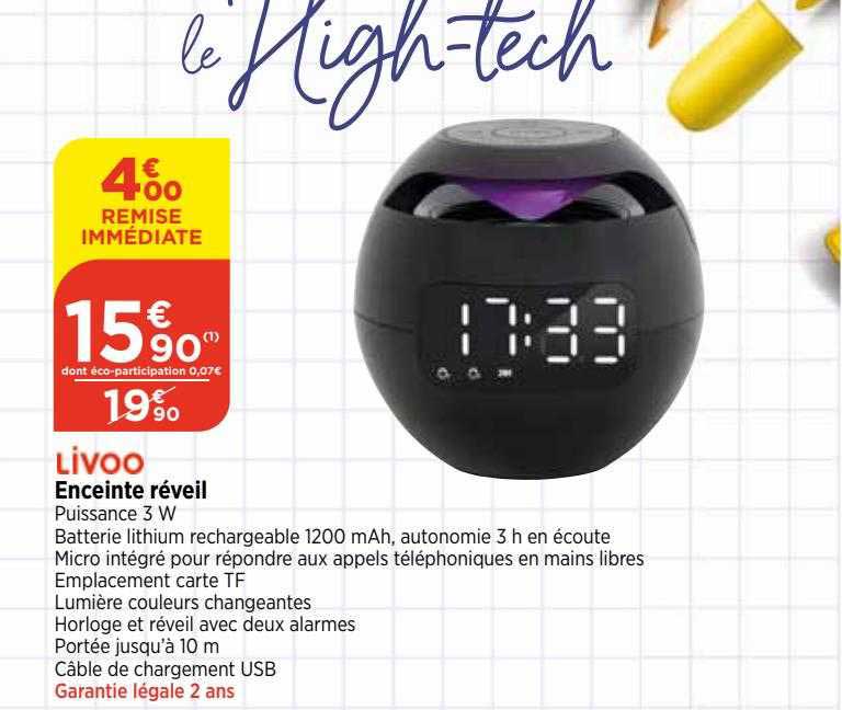 Enceinte Réveil Livoo