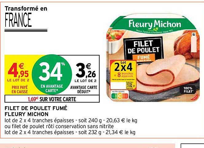 filet de poulet fumé fleury michon