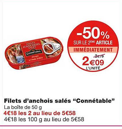 filets d'anchois salés "connétable"