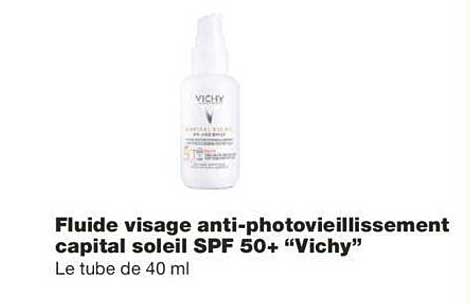 fluide visage anti-photo vieillissement capital soleil spf 50+ "vichy"