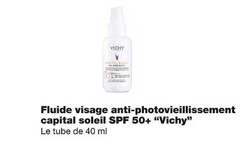 fluide visage anti-photo vieillissement capital soleil spf 50+ "vichy"