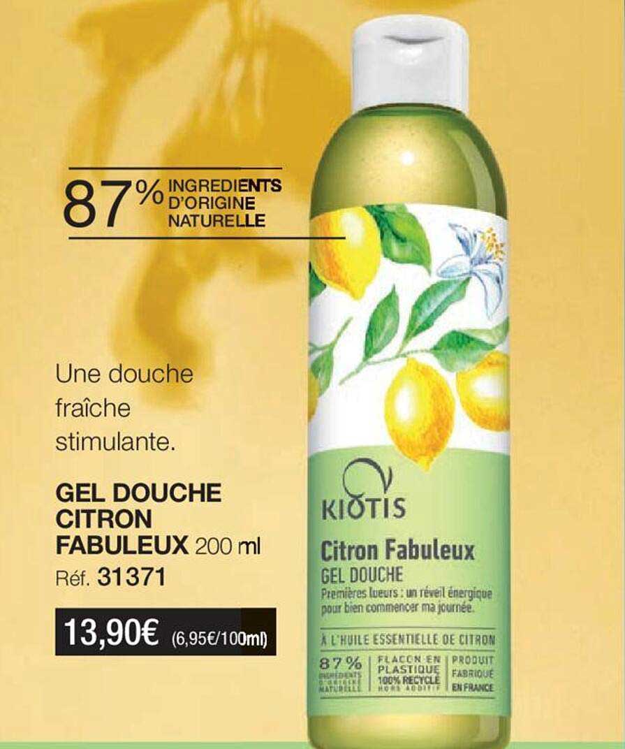 gel douche citron fabuleux kiotis paris