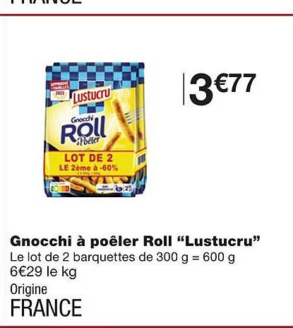 gnocchi à poêler roll "lustucru"