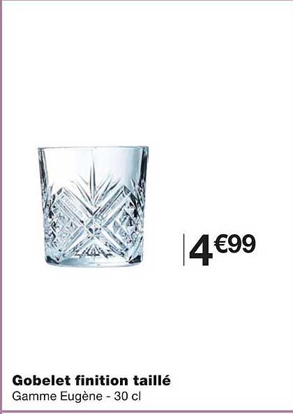gobelet finition taillé