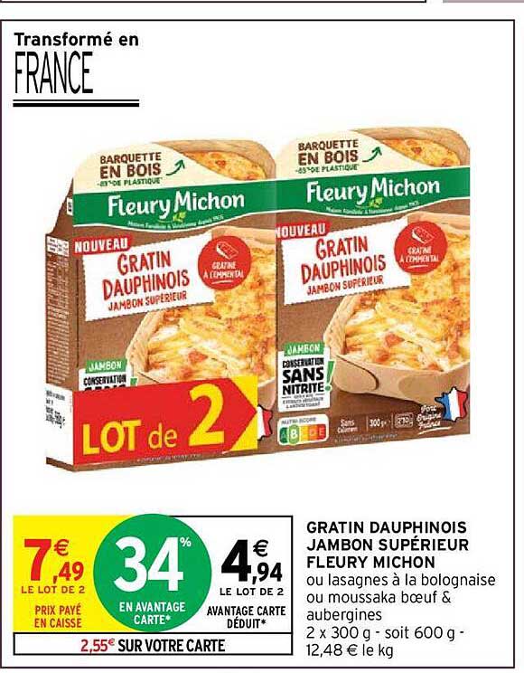 grain dauphinois jambon supérieur fleury michon