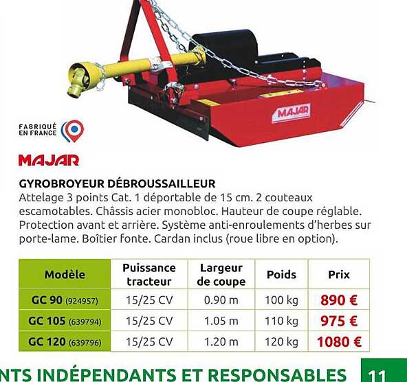 gyrobroyeur débroussailleur majar