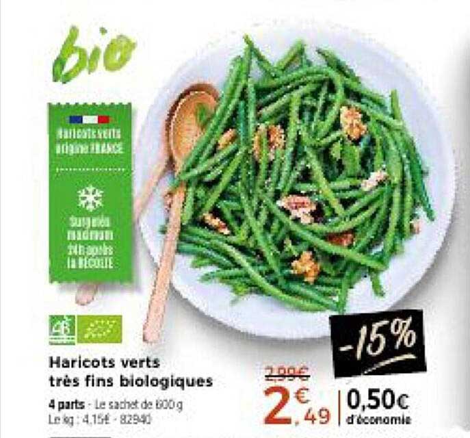 haricots verts très fins biologiques