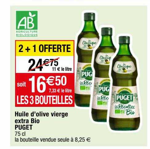 Huile D'olive Vierge Extra Bio Puget