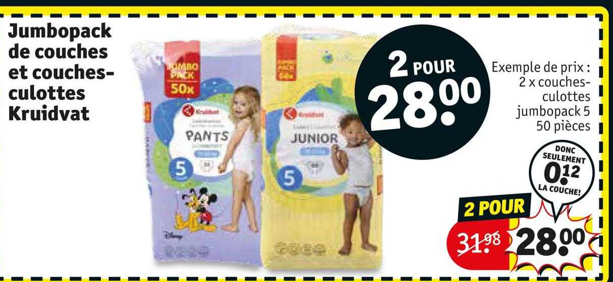 jumbopack de couches et couches-culottes kruidvat