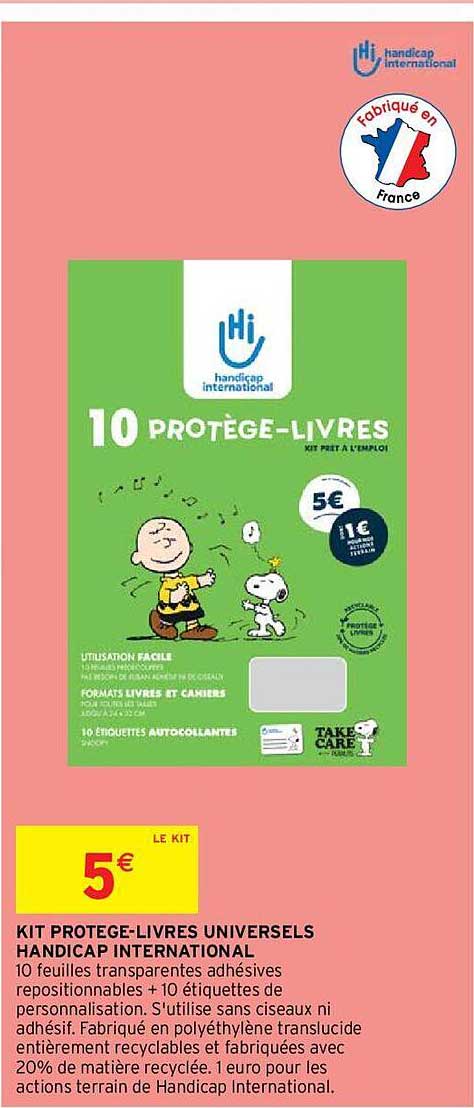 kit protège-livres universels handicap international