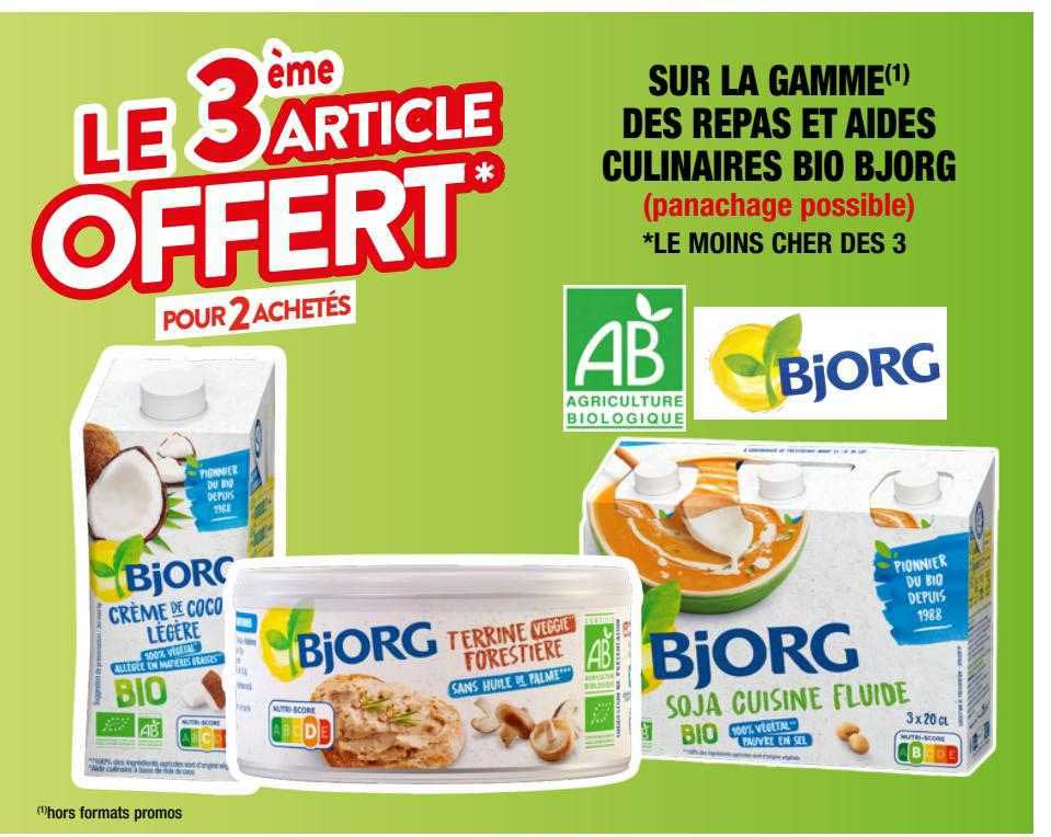 la gamme des repas et aides culinaires bio bjorg