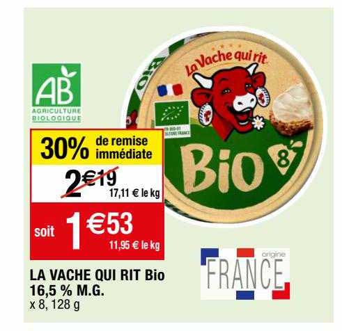 la vache qui rit bio 16,5% m.g.