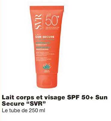lait corps et visage spf 50+ sun secure svr