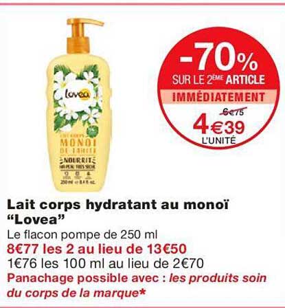 Lait Corps Hydratant Au Monoï Lovea