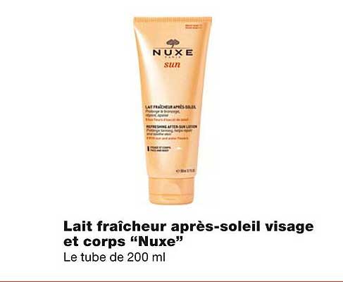 lait fraîcheur après-soleil visage et corps "nuxe"