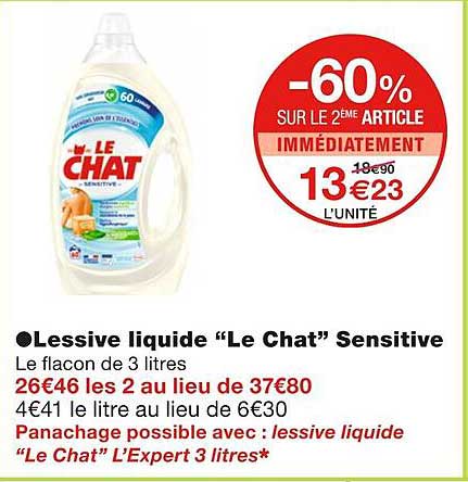 Lessive Liquide "le Chat" Sensitive