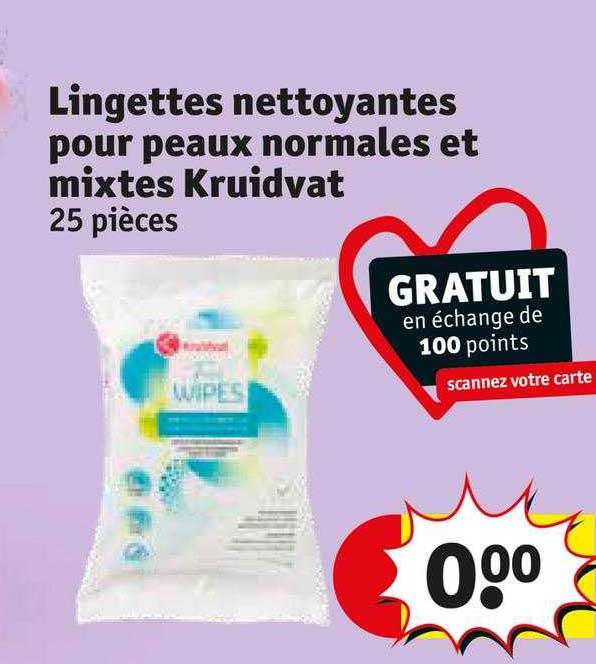 lingettes nettoyantes pour peaux normales et mixtes kruidvat