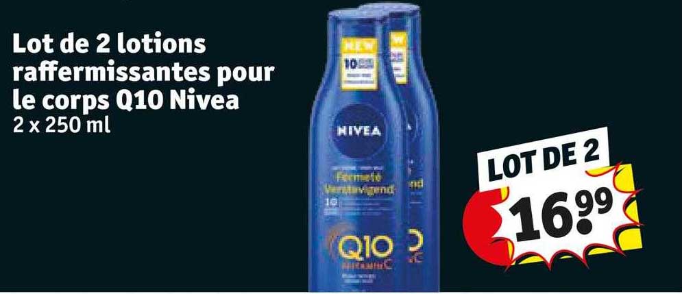 lot de 2 lotions raffermissantes pour le corps q10 nivea