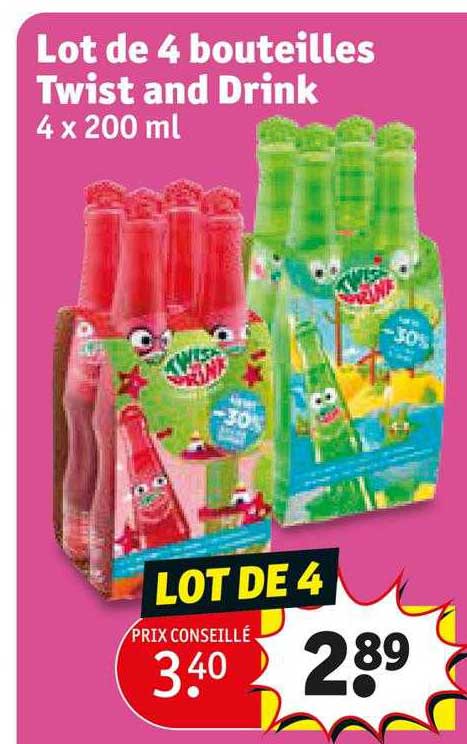 lot de 4 bouteilles twist and drink