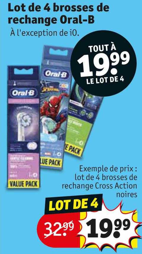 lot de 4 brosses de rechange oral-b