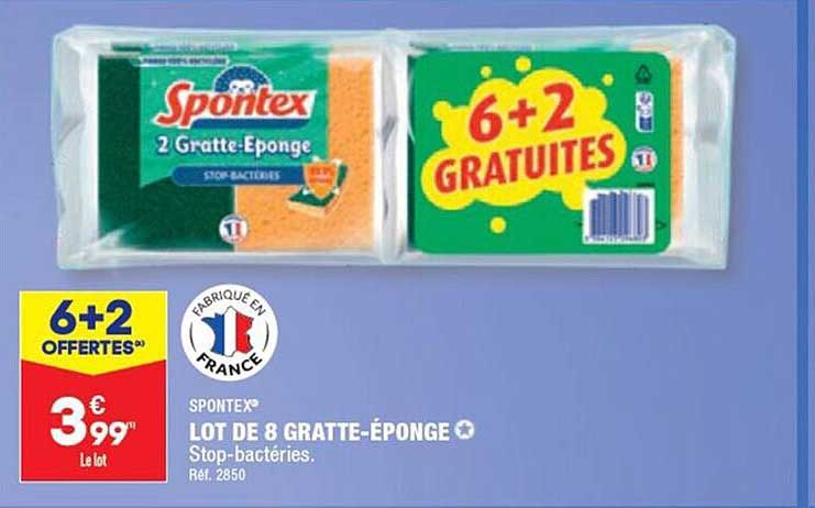 Lot De 8 Gratte-éponge Spontex