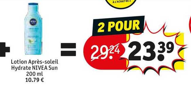 lotion après-soleil hydrate nivea sun