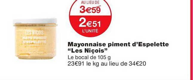 mayonnaise piment d'espelette "les nicois"