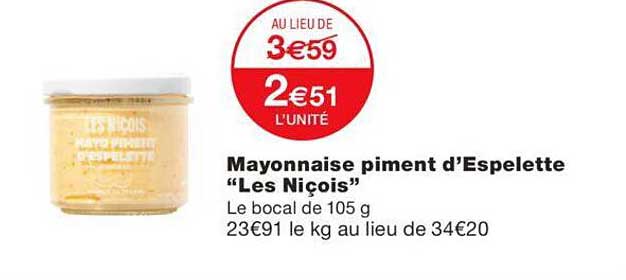 mayonnaise piment d'espelette "les niçois"