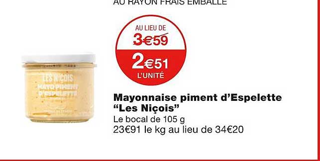 mayonnaise piment d'espelette "les niçois"