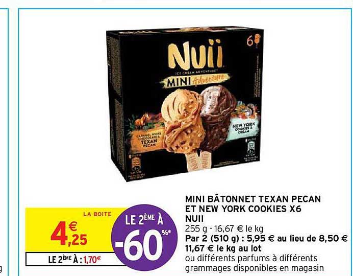 mini bâtonnet texan pecan et new york cookies x6 nuii