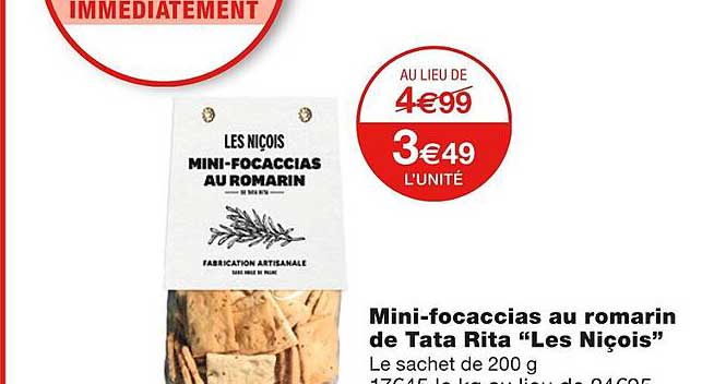Mini-focaccias Au Romarin De Tata Rita "les Niçois"