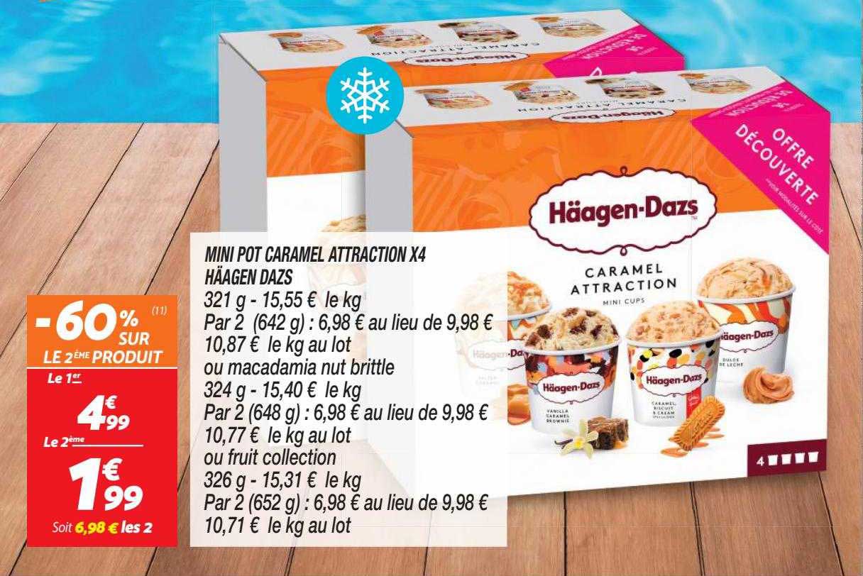mini pot caramel attraction x 4 häagen dazs