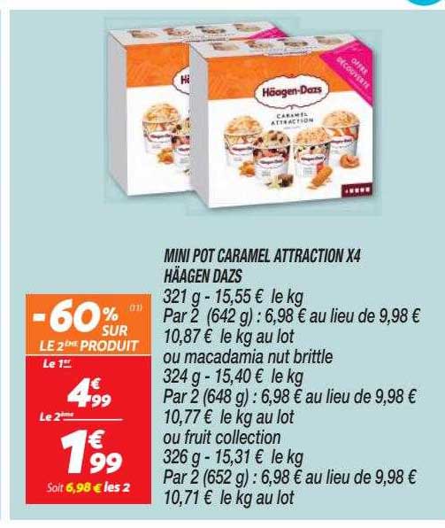 mini pot caramel attraction x 4 häagen dazs