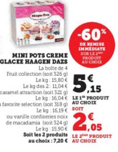 mini pots crème glacée häagen dazs