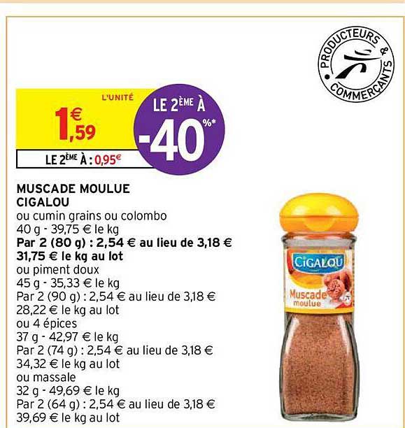 muscade moulue cigalou