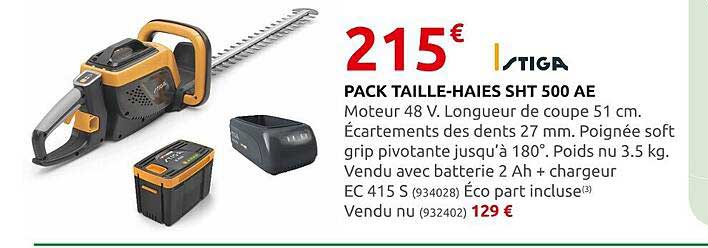 pack taille-haies sht 500 ae stiga